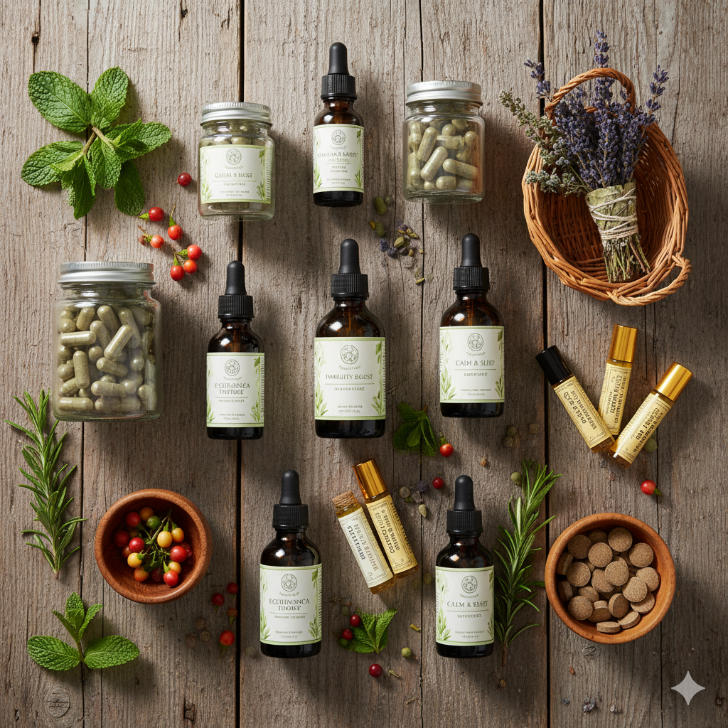 محصولات گیاهی درمانی و تقویتی